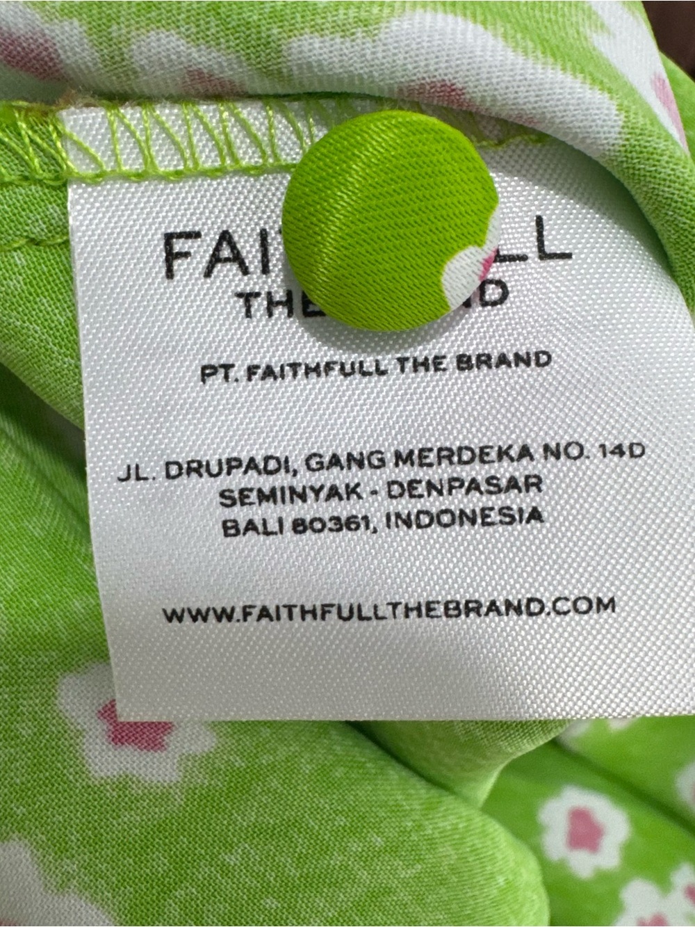 NWT Faithfull The Brand Emili Sun Green Floral Print Satin Midi Slip Dress 4 US - Picture 10 of 11